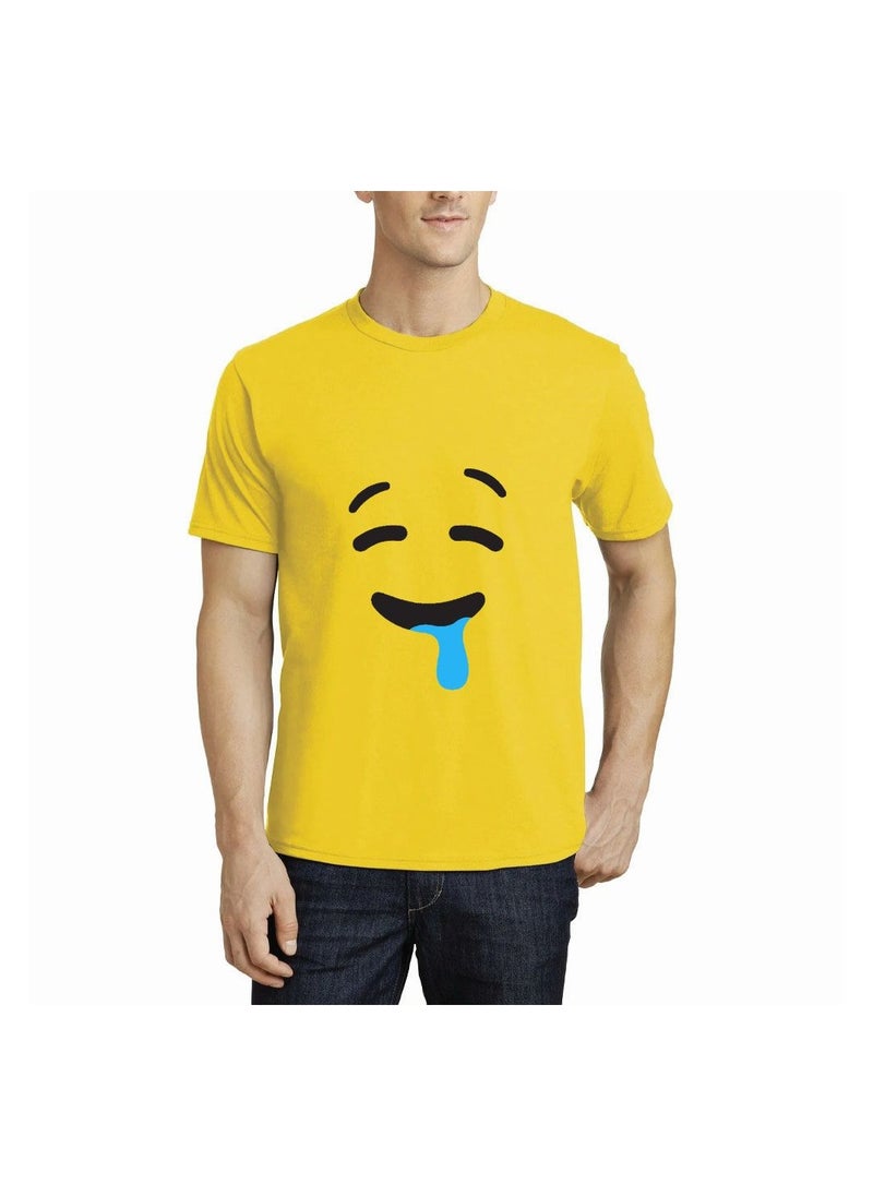 Generic - Adult Yellow Smiley Face T-Shirt Unisex Round Neck Short Sleeve Cotton T-Shirt-Soft And Comfortable Tshirt - Image 1