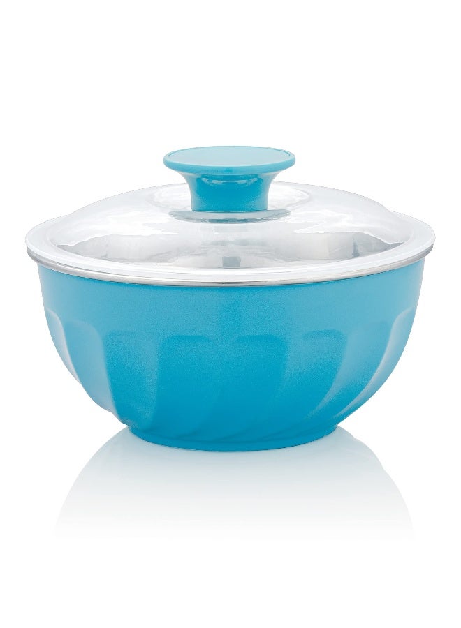 BLACKSTONE Mixing Bowl Outer Plastic With Inner Stainless Steel Mixing Bowl With Lid 1200ML  - Image 1