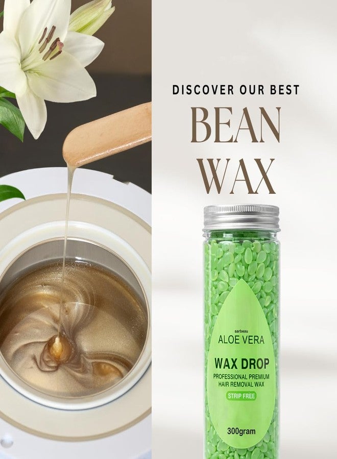 Sarbeau Bead Wax Drops for Hair Removal 300g | Professional Hard Wax Beans for Full Body, Bikini, Face & Underarms | Smooth Finish | Salon-Quality Bean Wax (Aloe Vera) - Image 4