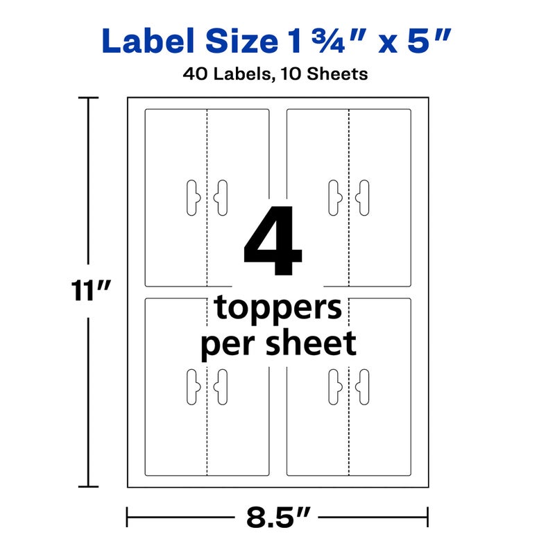 Avery Printable Bag Toppers for Laser & Inkjet Printers, Bags Included, 1.75" x 5", Pack of 40 (22801) - Image 5