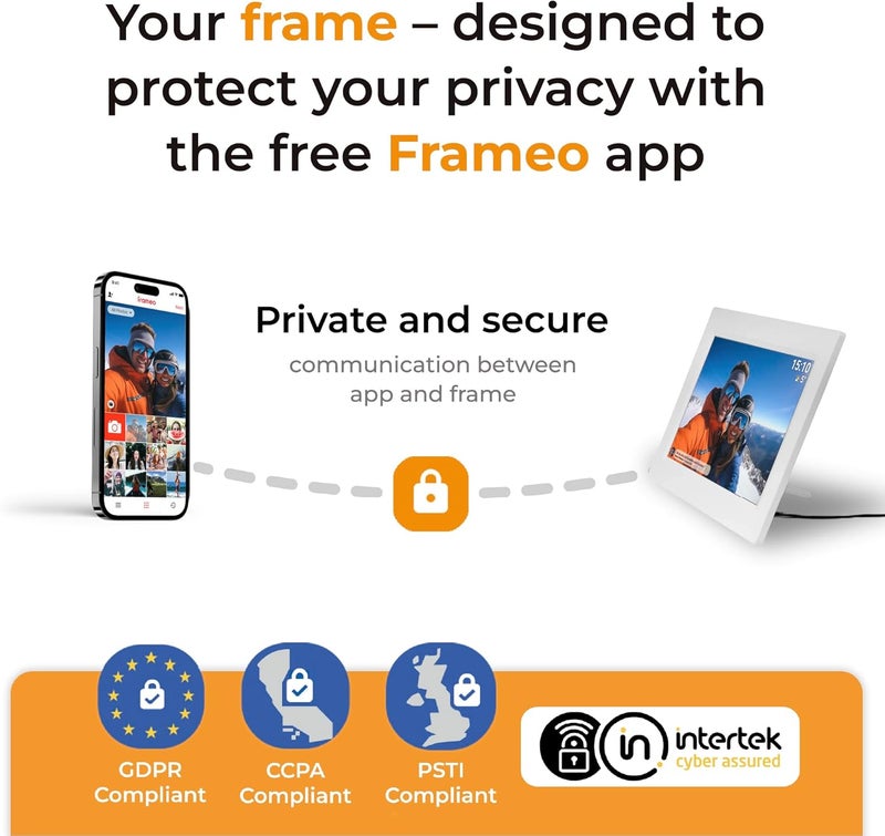 Denver Digital Photo Frame White 10.1 Inch with WiFi - Frameo Digital Photo Frame with Touchscreen & 16 GB Memory - Electric Photo Frame with App Control - USB & microSD - Image 4