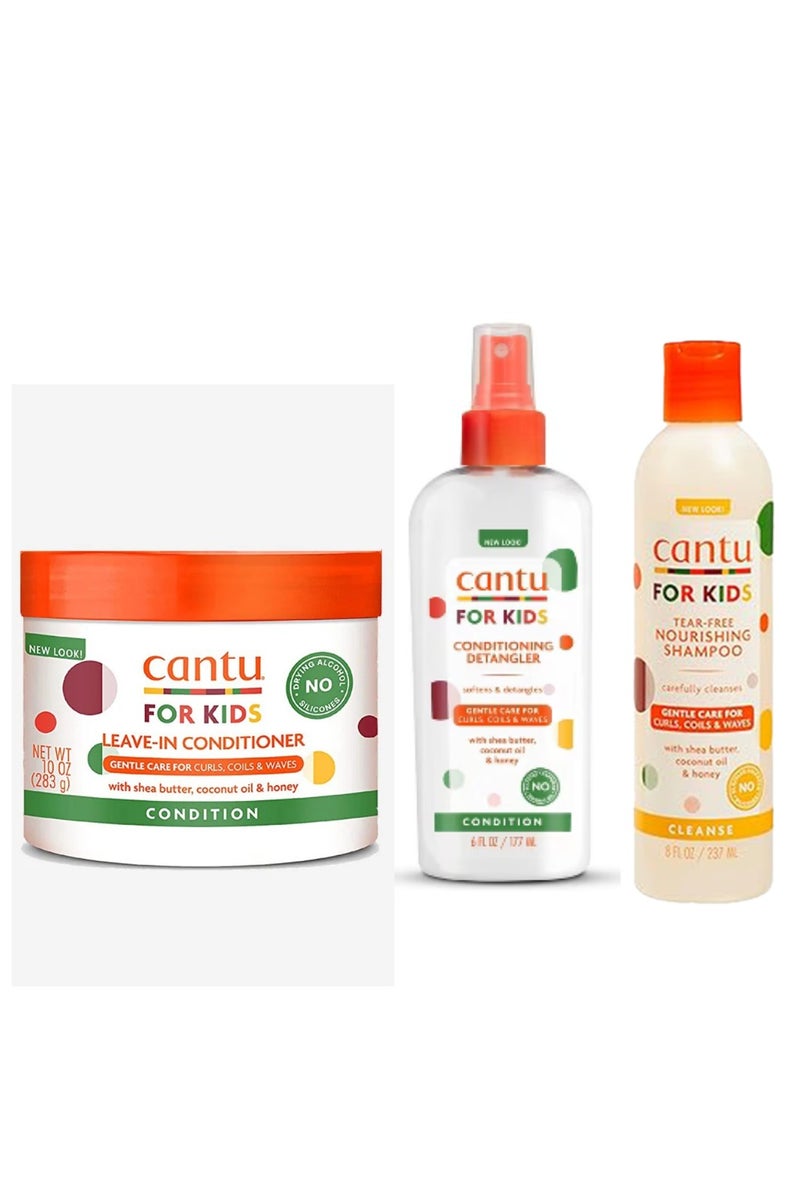 Cantu Cantu Care Kids Nourishing Shampoo with Cream and Leave-In for Curly Hair Care 