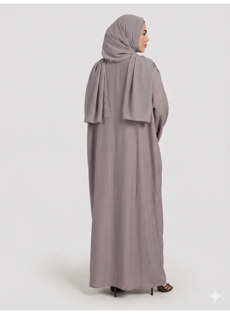 عباءات ريم Embellished Abaya with Matching Sheila