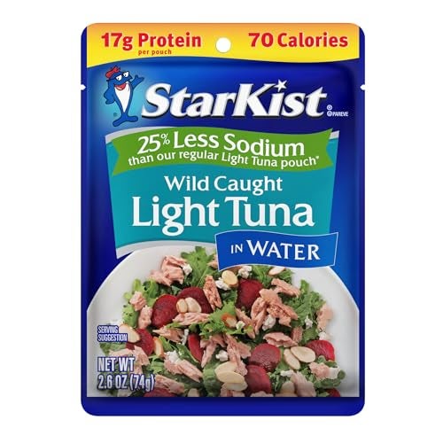 StarKist Light Tuna in Water 25 Less Sodium Pouch 26 oz  24 Pack Ready to Eat Wild Caught High Protein Shelf Stable Seafood Gluten Free Soy Free No Draining for Salads and Sandwiches - Image 5