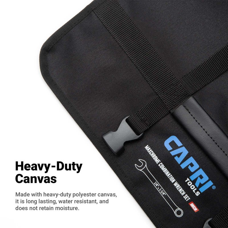 Capri Tools Wrench Roll Up Pouch, SAE, 17 Pockets, Black - Image 2