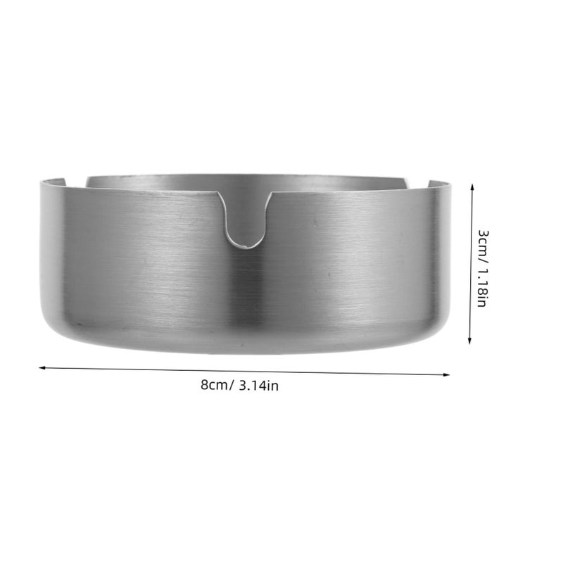 Stainless Steel Portable Round Ashtray for Home Office Garden and Yard Table Decoration - Image 3