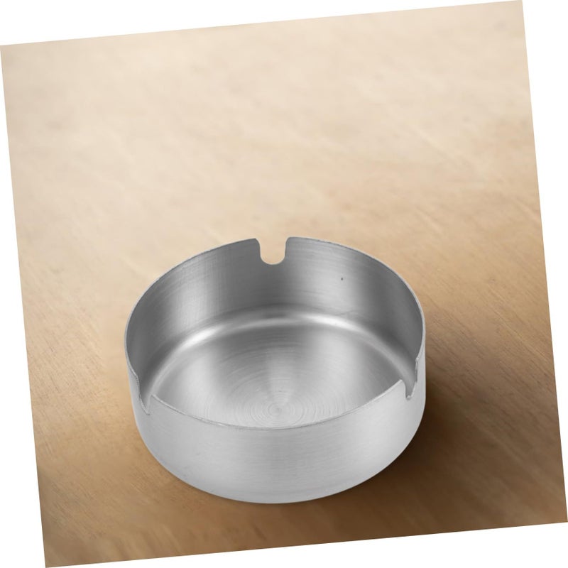 Stainless Steel Portable Round Ashtray for Home Office Garden and Yard Table Decoration - Image 5