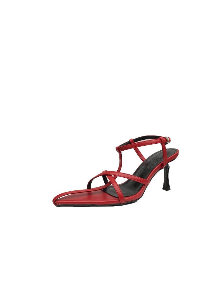 Fashionable And Pointed Thin Heel Vacation Style Sandals - Image 3