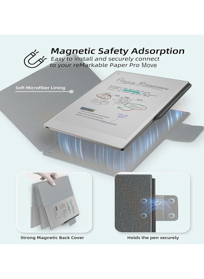 Compatible with 2025 reMarkable Paper Pro Move 7.3-inch Magnetic Flip Cover Precision Fit Scratch-Resistant  Wear-Resistant - Image 2