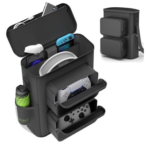 KDD Carrying Case Compatible with Gaming Headset and Controllers, Travel Gaming Console Bag with Multiple Pockets for Playstation 5 Controllers, PS Portal, Headphone, Game Cards and Accessories Kits - Image 1