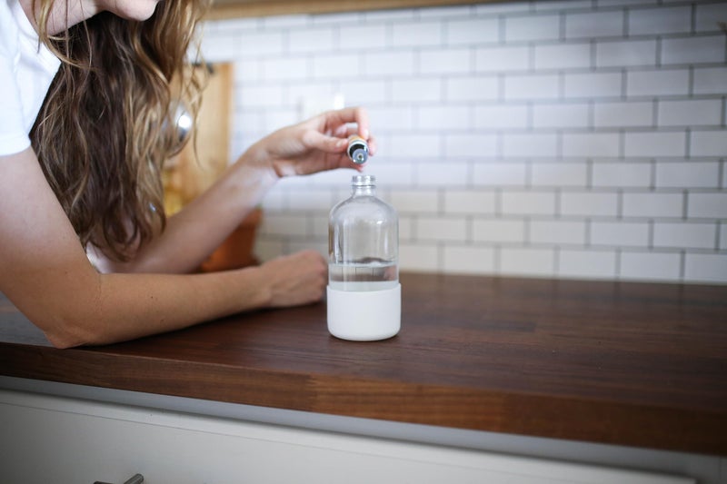 Just Like Joan Clear Glass Spray Bottle with Silicone Sleeve for Cleaning Solutions, Essential Oils, Plants, Vinegar - 16 oz, Refillable, Food Safe (2-PACK: Blush Pink & Pure White) - Image 3