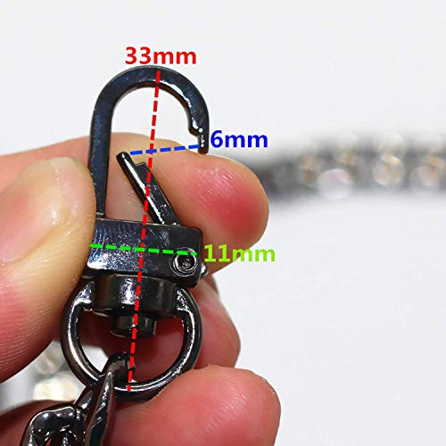 WEICHUAN 47" DIY Iron Flat Chain Strap Handbag Chains Accessories Purse Straps Shoulder Crossbody Replacement Straps, with Metal Buckles (Gun-Black) - Image 3