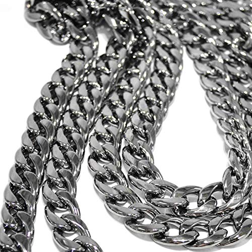WEICHUAN 47" DIY Iron Flat Chain Strap Handbag Chains Accessories Purse Straps Shoulder Crossbody Replacement Straps, with Metal Buckles (Gun-Black) - Image 2