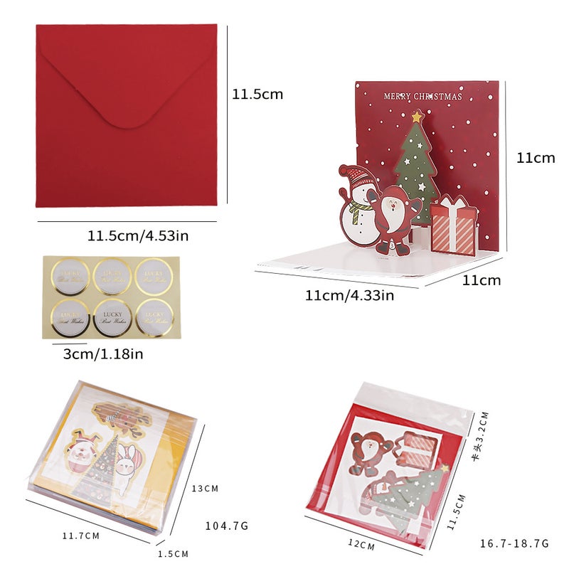 Stereo Christmas Greeting Card Creative Christmas Eve Message Holiday Card Gift Folding Card Set - Image 5