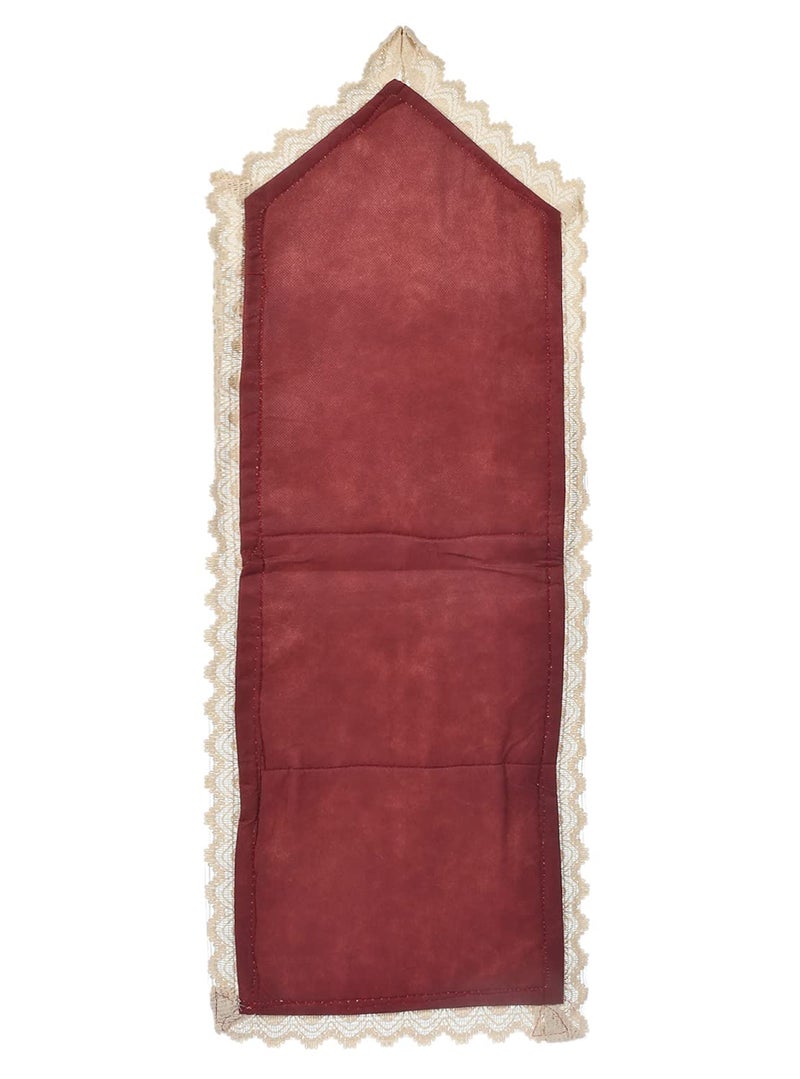 Kuber Industries Kuber Industries Flower Printed Wall Hanging Organizer For Small Accessories Stationery Jewelry Magazine Letter Pack of 2 Cream Red50KM01178  - Image 3