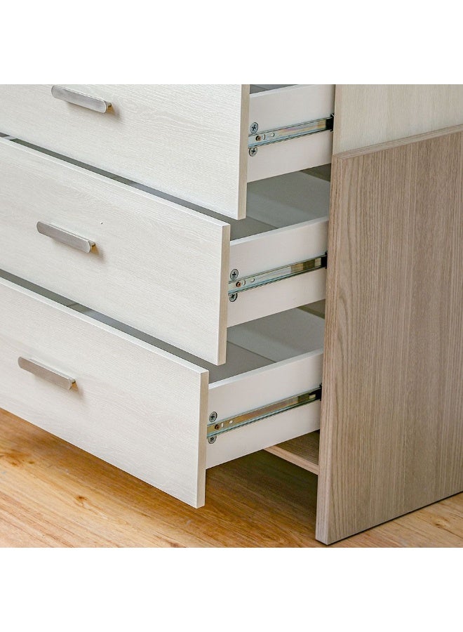 Barney Barney Chest of Drawer | Multifunctional Storage Organiser | Space Saving Drawer Chest | Modern Design Furniture For Bedroom Living Room L70xW40xH115.1cm -Beige/Brown  - Image 4