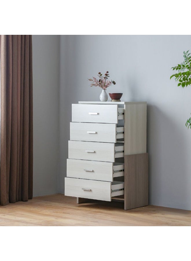Barney Barney Chest of Drawer | Multifunctional Storage Organiser | Space Saving Drawer Chest | Modern Design Furniture For Bedroom Living Room L70xW40xH115.1cm -Beige/Brown  - Image 5