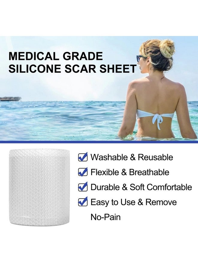Tudiqe Silicone Scar Sheets (1.6” X 120”), Clear Gel Silicone Scar Tape, Invisible Medical Grade Scar Silicone Strips, Transparent Advanced Removal Scar Patches For C-Section, Keloids, Burn, Acne - Image 1