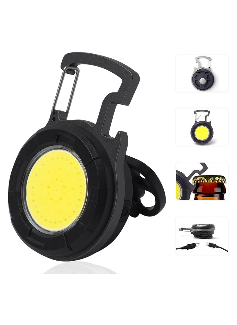 Generic Mini COB Keychain Torch 500 Lumens LED Rechargeable 4 Light Modes Portable Charging With Folding Stand Bottle Opener And Magnet Base For Fishing Camping Emergency Lighting 500MAH P  - Image 1