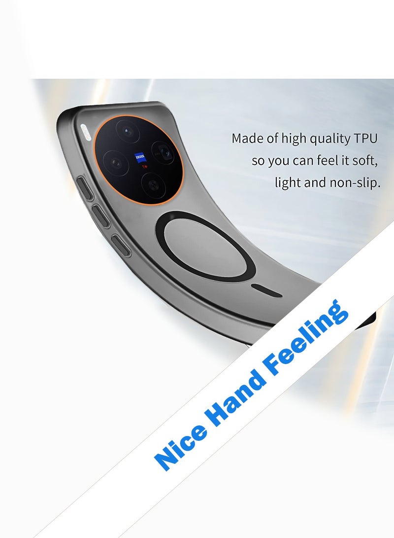 Wtech vivo x300 5G 2025 Hybrid Translucent Magsafe with Magnetic Charging Raised Camera Lips Elegant Look Case Cover (MCMPMN) - Black - Image 3