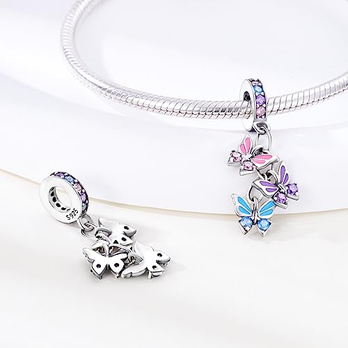 Parmuz 925 Sterling Silver Charms for Bracelet Love Star Moon Travel Butterfly Cross Charms for Woman Dangle Jewelry Pendants Beads - Image 3