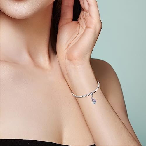 Parmuz 925 Sterling Silver Charms for Bracelet Love Star Moon Travel Butterfly Cross Charms for Woman Dangle Jewelry Pendants Beads - Image 5