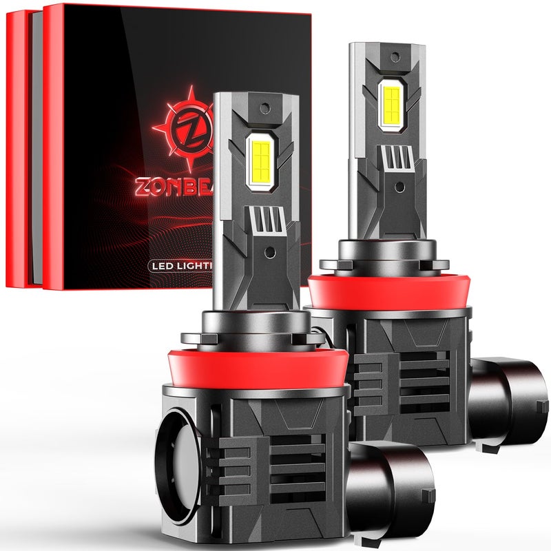 ZONBEAM 2026 Upgrade H 11 Led Bulbs [Super Bright] 65000lm 900% Brighter,1:1 Halogen Size, With 6000k Cool Whiteï¼ŒH9/ H8 Direct Installation Fog Light Bulbs Plug and Play, Pack of 2 - Image 1