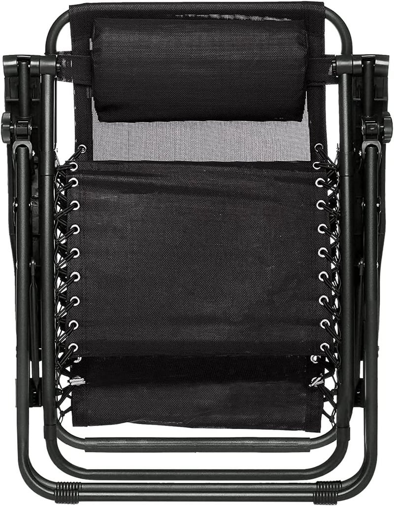 WHISKET Adjustable Folding Zero Gravity Lounge Chair ReclinerFolding Chair Black - Image 4