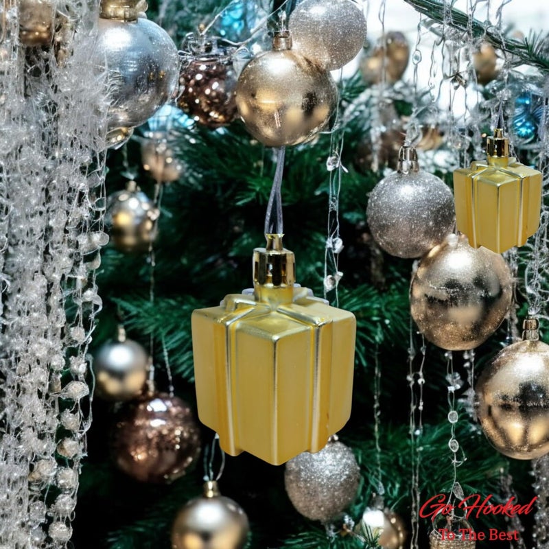 Go Hooked Go Hooked Christmas Decoration Hanging Gift Ornaments Festive Home Decor for Trees Walls Doors Durable Vibrant Reusable Golden Pack of 6  - Image 4