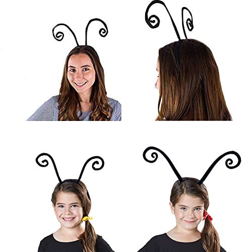 Yilistore Butterfly Antenna Headband, Ladybug Antenna Headband, Costume Hair Band for Halloween Parties (Black B) - Image 3