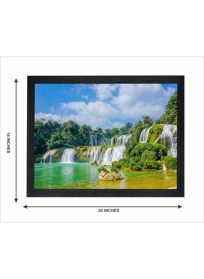 Chitransh Waterfall Landscape Scenery Wall Mounted Painting (14x20 inches) 001025 - Image 2