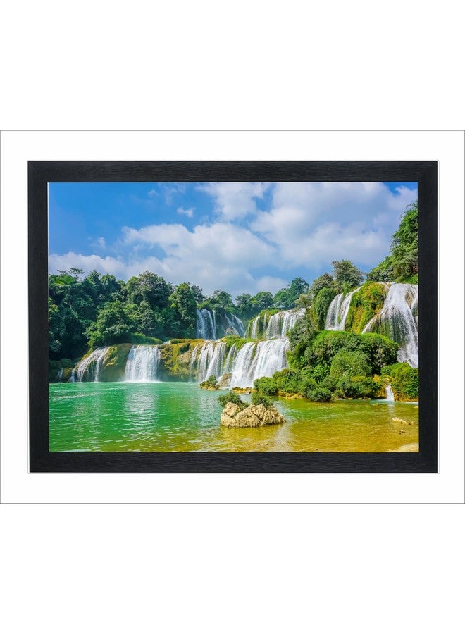 Chitransh Waterfall Landscape Scenery Wall Mounted Painting (14x20 inches) 001025 - Image 1