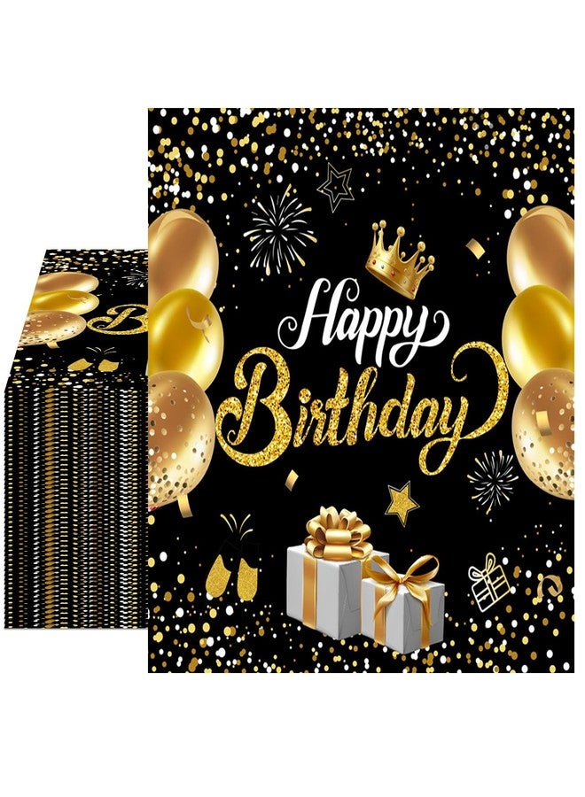HiToJY 40PCS Happy Birthday Napkins Black and Gold Theme Disposable Paper Napkins for Dinner Picnic Birthday Party Supplies Decorations for Man Woman - Image 1