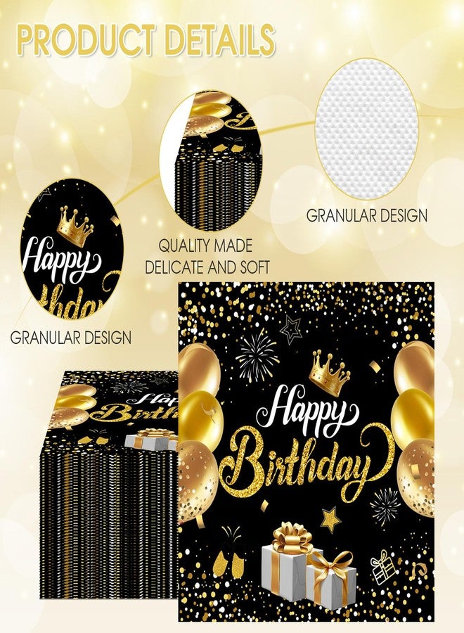 HiToJY 40PCS Happy Birthday Napkins Black and Gold Theme Disposable Paper Napkins for Dinner Picnic Birthday Party Supplies Decorations for Man Woman - Image 4