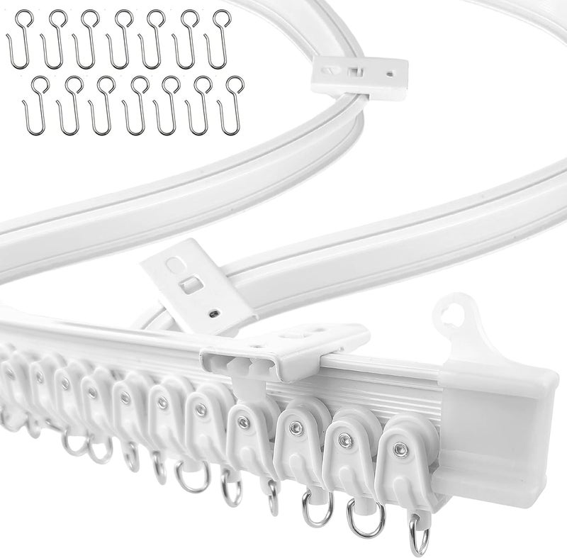 UrbanRed Flexible Bendable Ceiling Curtain Track, 16.4 ft (5 m), Mount for Rail with Curtain Tracks System, Room Divider, Curtains Rod, RV Ceiling Track for Curtains, White - Image 1