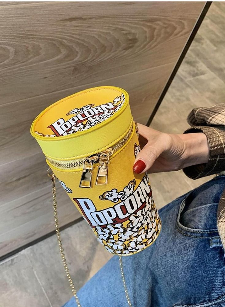 Women's PU Popcorn Design Casual Cross Body bucket bag - Image 2