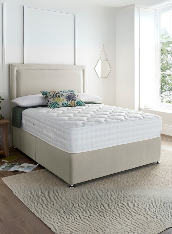 Bed and Mattress Home Wilson Upholstered Twin Size ( Mattress Size 120 X 200 CM ) Beige Color Bed Size 208 W X 120 L CM ( Mattress Sold Separately ) 