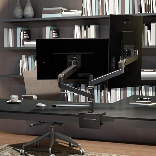 Ergotron – Upgraded LX Pro Premium Vertical Stacking Dual Monitor Arm, VESA Desk Mount – for 2 Monitors Up to 24 Inches, 4 to 22 lbs Each – Matte Black - Image 4