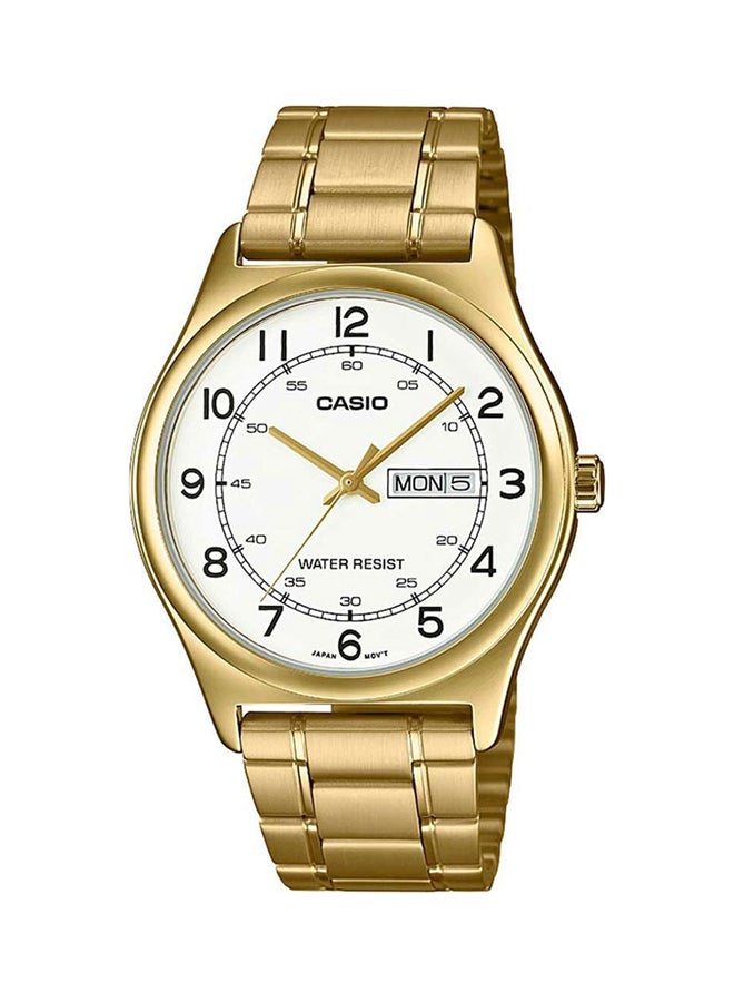 CASIO Men Stainless Steel Analog White Dial Wrist Watch – MTP-V006G-7BUDF - Image 1