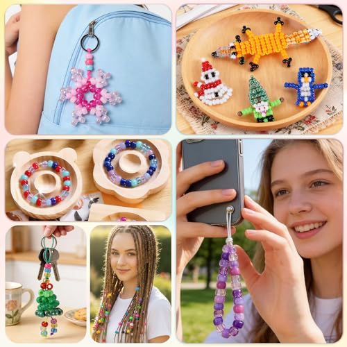 CUPLOOV 4300Pcs Pony Beads Kit for Bracelets Jewelry Making, 41 Colors Plastic 6×9mm Pony Beads Set Bulk, Friendship Beads for Keychains, Necklaces, DIY Crafts Gifts (100pcs Per Color) - Image 3