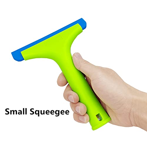 GUGUGI Super Flexible Silicone Squeegee, Auto Water Blade, Water Wiper, Shower Squeegee, 5.9'' Blade and 7.5'' Long Handle, for Car Windshield, Window, Mirror, Glass Door, Green+Lake Blue - Image 4