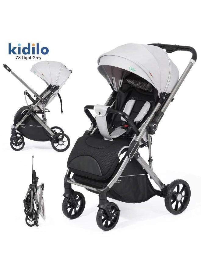 Kidilo kidilo Single Baby With Flip Arm -Z8 ( Stroller weight 10.9 KG ) Light Gray  - Image 1