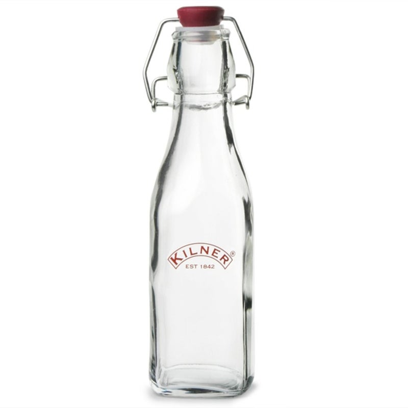 Kilner Square Glass Clip Top Bottle 025 L Transparent