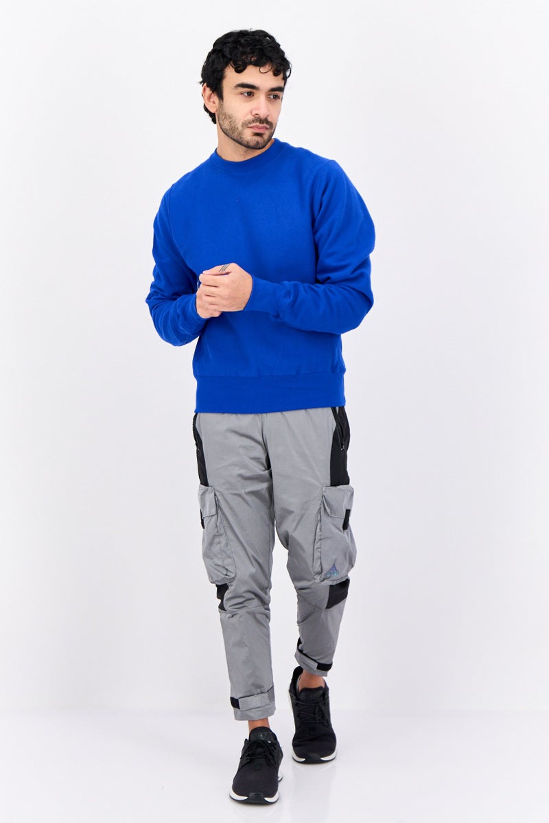 Champion ملابس رياضية للرجال بأكمام طويلة مناسبة، خارجية، سويت شيرت، أزرق - Image 2