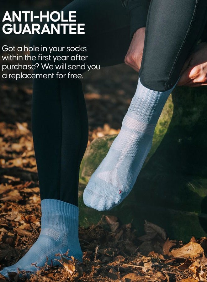 DANISH ENDURANCE 3 Pack Running Socks for Long Distances, Quarter, Men & Women, Grey/Black, Large - Image 4