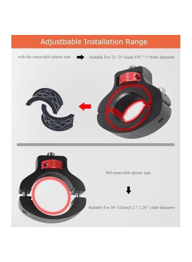 Aluminum Bike/Motorcycle Handlebar Mount, 360 Degrees Rotary Motorcycle Camera Mount Side Reinforcement - Image 2