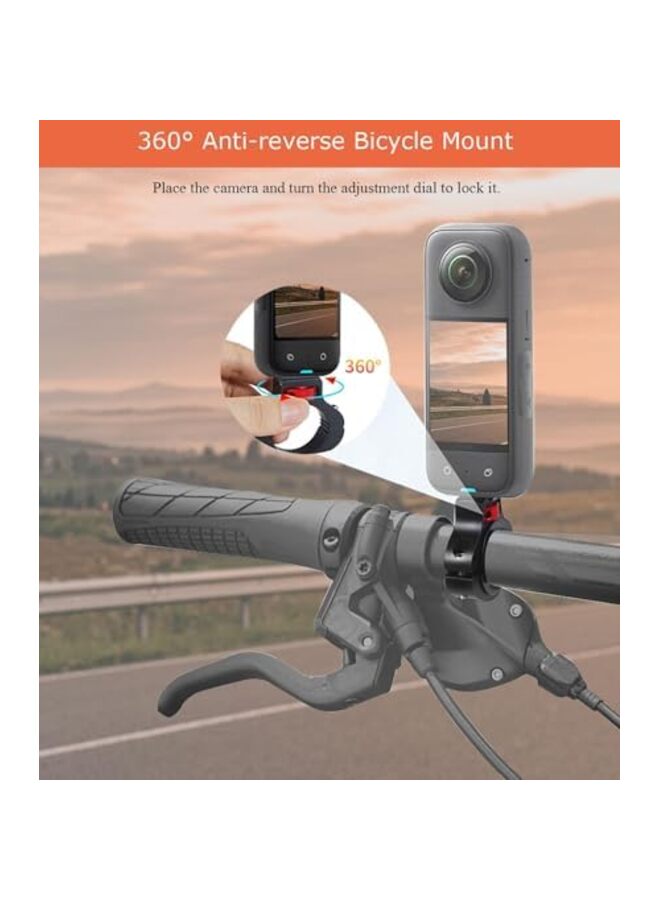 Aluminum Bike/Motorcycle Handlebar Mount, 360 Degrees Rotary Motorcycle Camera Mount Side Reinforcement - Image 5