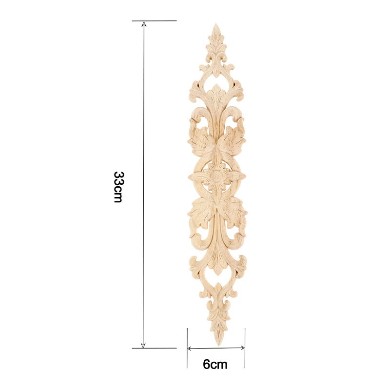 موكسام Muxsam 2pcs الطويل المنحوتات الخشبية المنحوتة للأثاث للأثاث شارات نحت خشبية غير مصممة لخزانة الحائط مرآة مرآة باب السرير خزانة سقف السقف. - Image 2