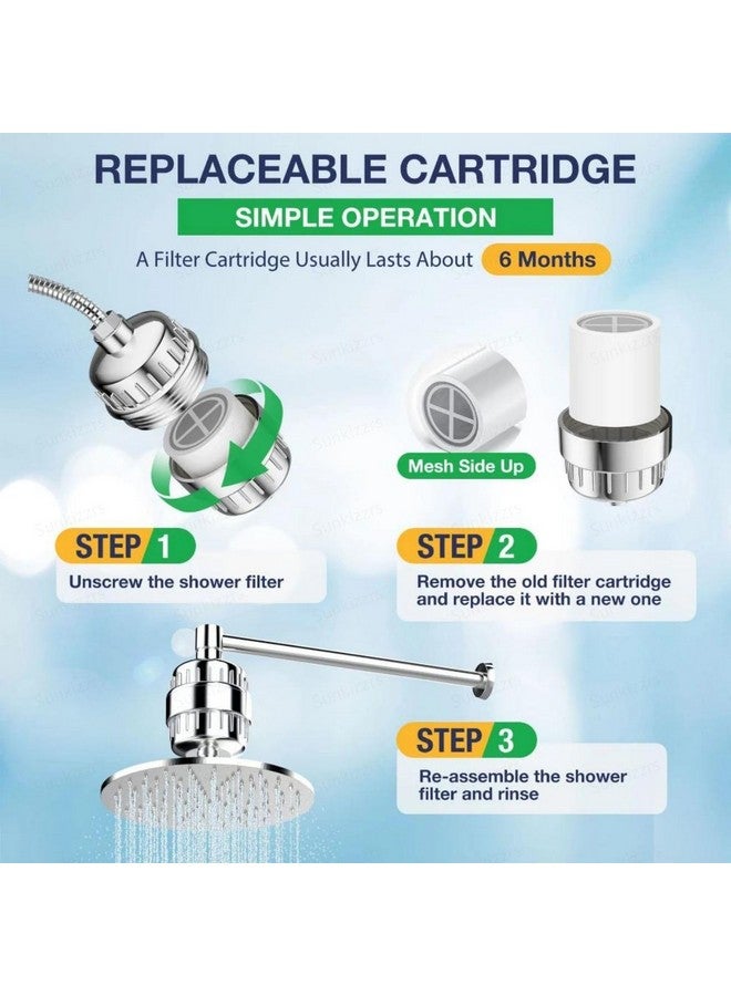 Sunkizzrs® Shower Head Filter For Hard Water(20-Stage)-Water Softener for Bathroom with Vitamin C,-Remove Chlorine, Fluoride, Heavy Metals to Reduces Dry Itchy Skin & Dandruff (Shower Head Filter) - Image 5