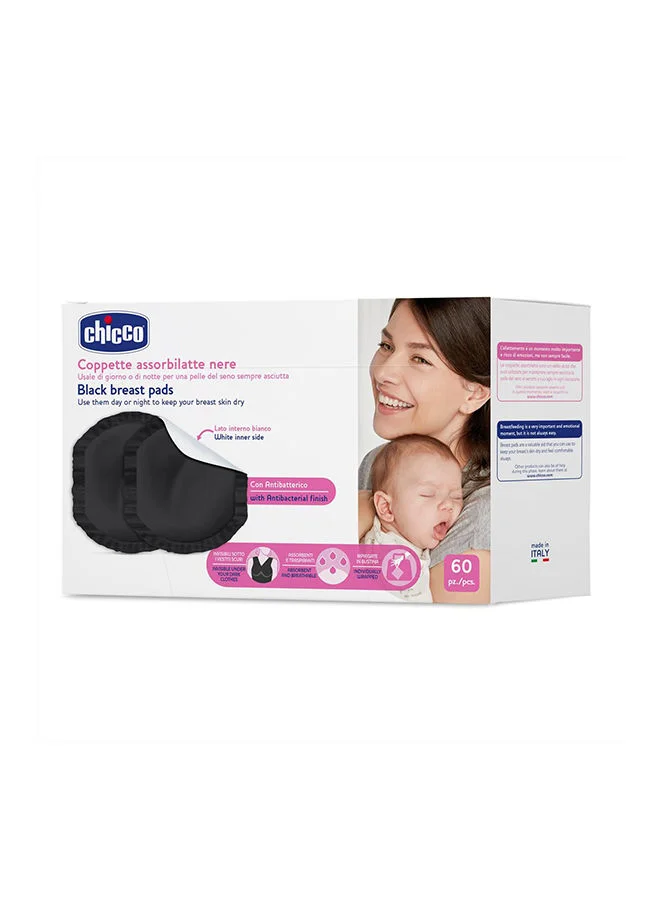 Chicco 60-Pieces Breast Pads, Black